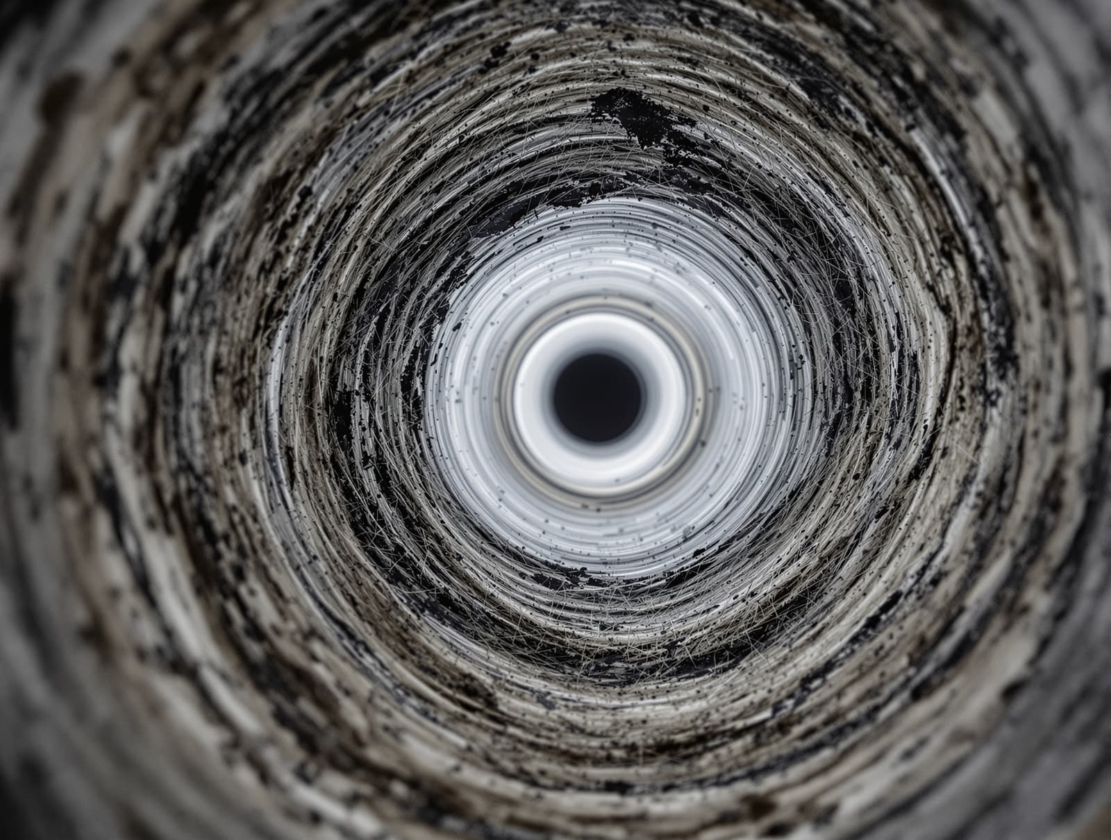 Dusty air duct interior — before NADCA cleaning